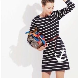 J.Crew Striped Anchor Dress in Navy XS